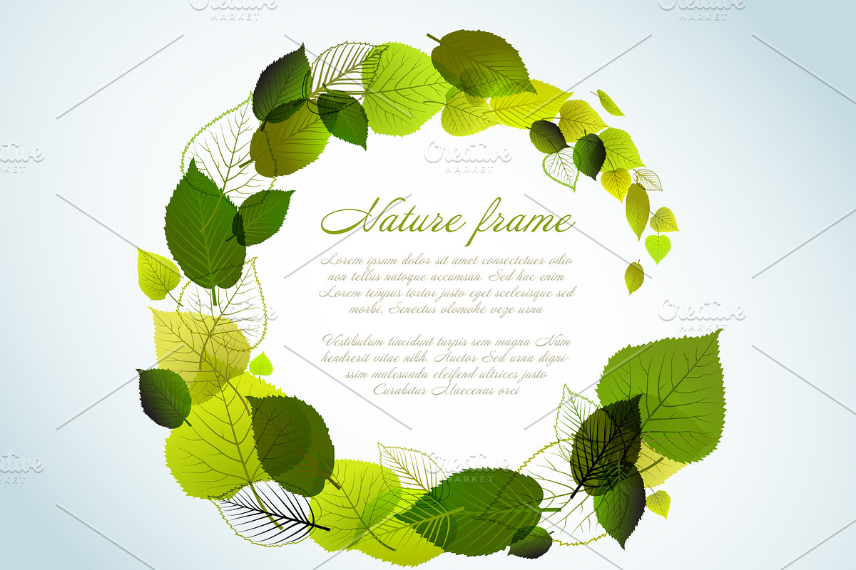 Circle made from green leafs in Illustrations - product preview 8