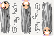 vector Girl graphics. Gray hair