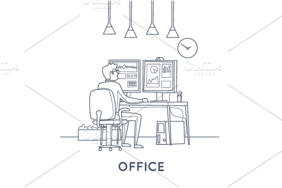 Business. Office life. Line. in Illustrations - product preview 8