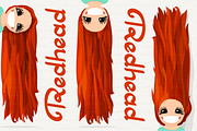 vector Girl graphics. Redhead.