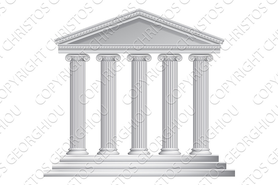  Greek or Roman Temple Columns
