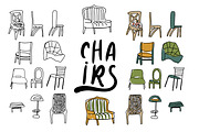 chairs doodle illustration