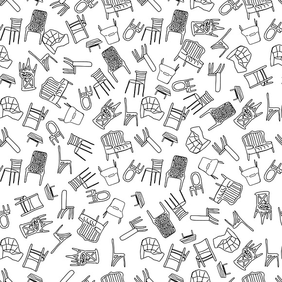 chairs doodle illustration in Illustrations - product preview 2