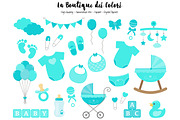 Turquoise New Baby Clipart 