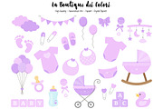 Purple Baby Shower Clipart