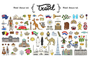 Vector set on the theme of travel