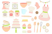 Pink and Green Baking Clipart