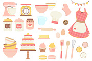 Pink and Yellow Baking Clipart