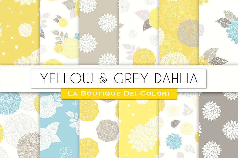Yellow and Gray Floral Patterns