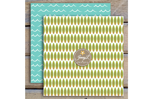 Surfing Digital Papers & Clipart in Patterns - product preview 4