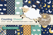 Sheep Digital Papers & Clipart