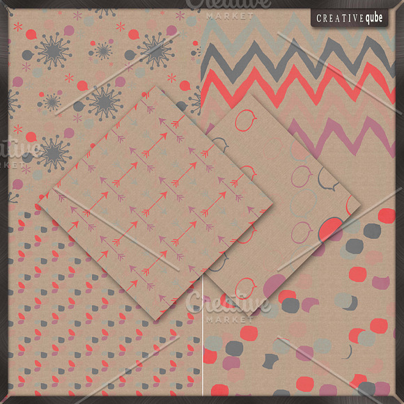 Digital Paper Pack- Patterned Burlap in Patterns - product preview 1