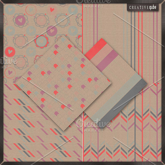 Digital Paper Pack- Patterned Burlap in Patterns - product preview 2