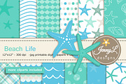 Beach Digital Papers & Clipart
