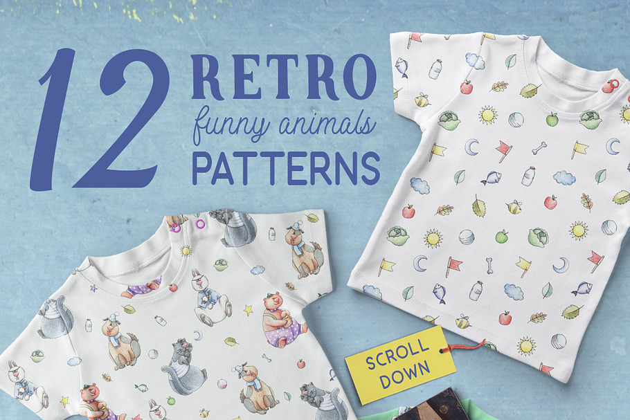 Cute Animals - Retro Patterns Set in Patterns - product preview 8