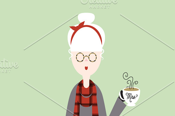 Hipster Mrs. Claus in Illustrations - product preview 1