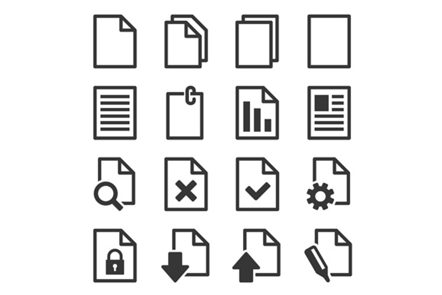 Document Icons Set in Graphics - product preview 8