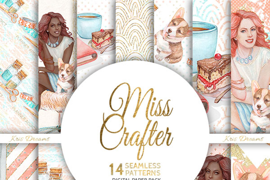 Miss Crafter Digital Paper in Patterns - product preview 8