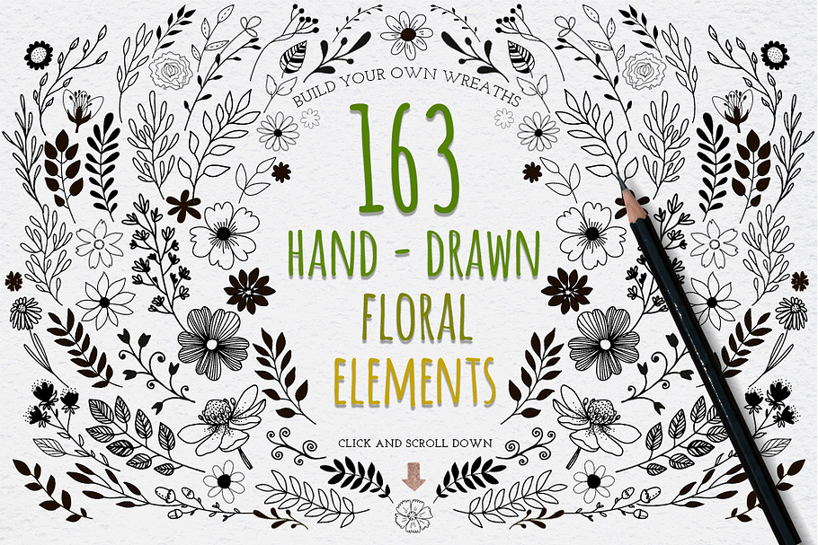 Hand Drawn floral elements