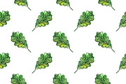 Watercolor oak leaf seamless pattern
