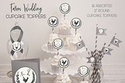 Rustic Farm Wedding Cupcake Toppers