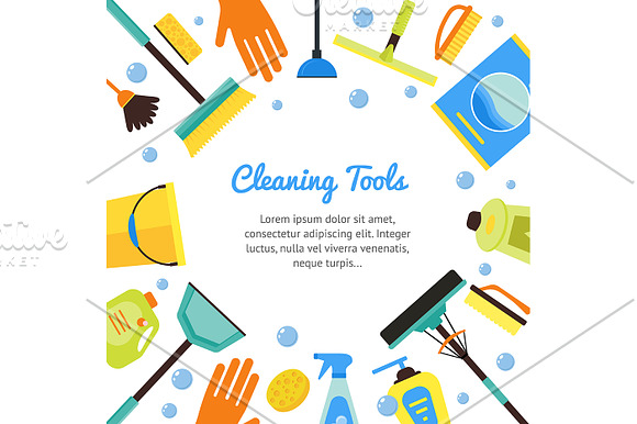 Cleaning Kit Banner Set. Flat Design in Illustrations - product preview 1