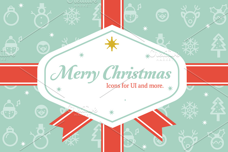 Merry Christmas icon and label in Graphics - product preview 8