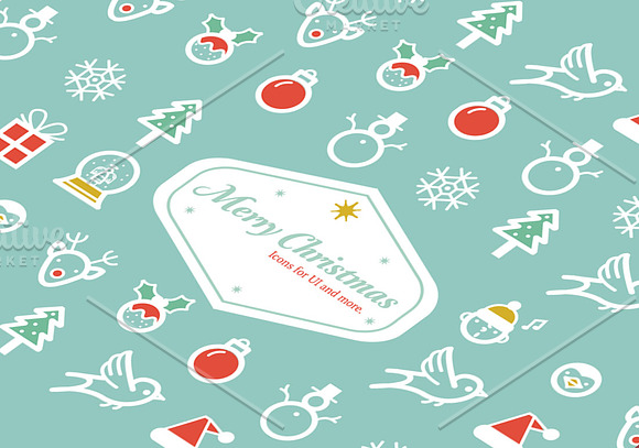Merry Christmas icon and label in Graphics - product preview 1