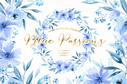 Blue Passions Watercolor clipart