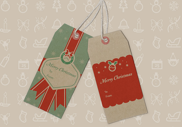 Merry Christmas icon and label in Graphics - product preview 3