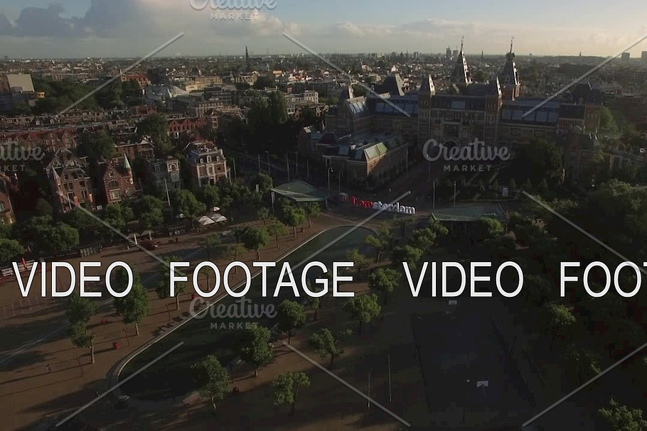 Amsterdam Rijksmuseum and Art Square, aerial in Graphics - product preview 8