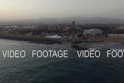 Aerial view of Maspalomas Lighthouse and resort on the coast