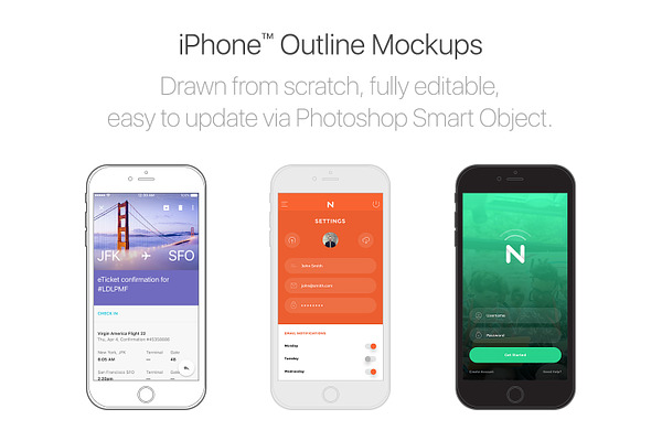iPhone™ Outline Mockups