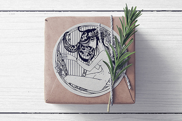Detailed art-deco decorative vignette in Illustrations - product preview 1