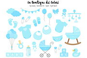 Blue New Baby Boy Clipart 