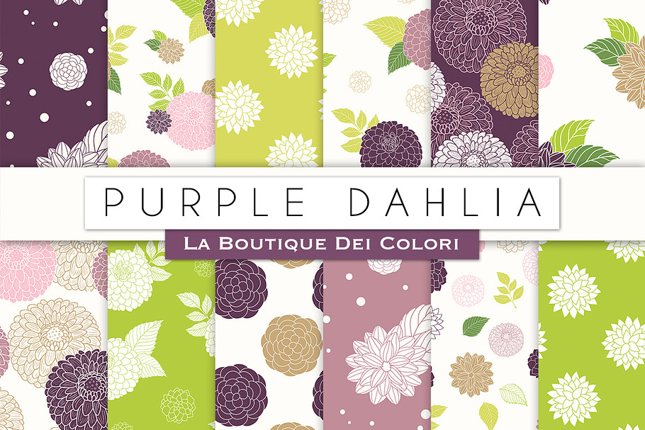 Purple Floral Seamless Digital Paper