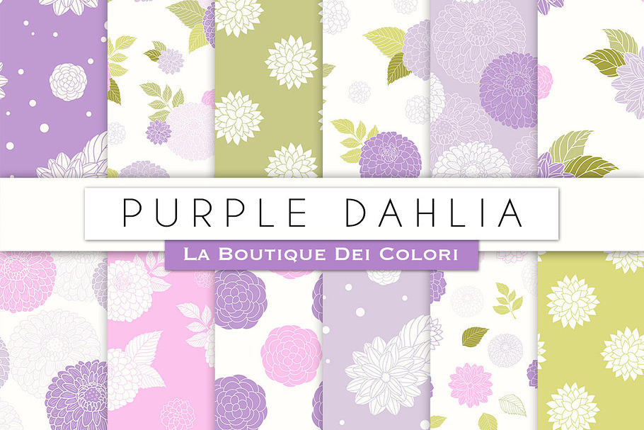 Purple Dahlia Seamless Digital Paper