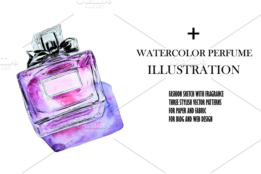 Watercolor Perfume Illustration in Illustrations - product preview 8