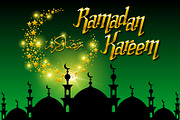 Ramadan Kareem calligraphy gold