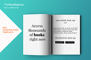 Book App Landing Page PSD Template