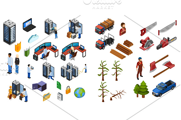 Mega Isometric Set in Construction Icons - product preview 4