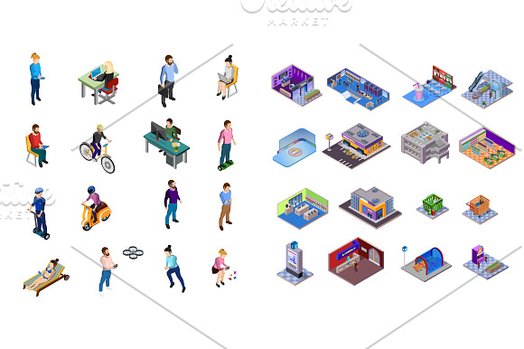 Mega Isometric Set in Construction Icons - product preview 5