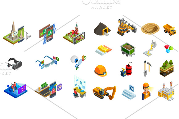 Mega Isometric Set in Construction Icons - product preview 10