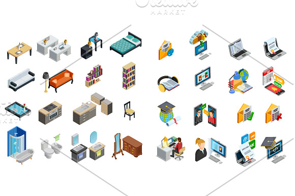 Mega Isometric Set in Construction Icons - product preview 12