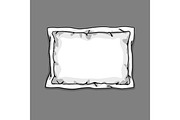 Bed pillow template isolated on gray background. Sketch illustration