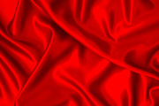 Red satin fabric.