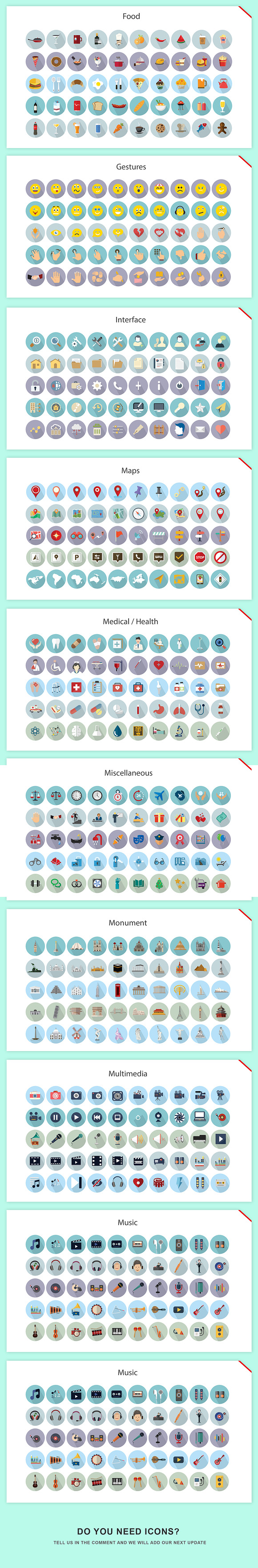 Jumbo Flat-Glyph Icons Set in Animal Emoticons - product preview 6