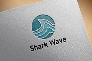 Shark Wave in Circle Shape Logo