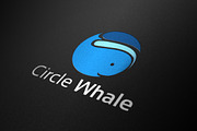 Circle Whale Big Fish Cute Logo