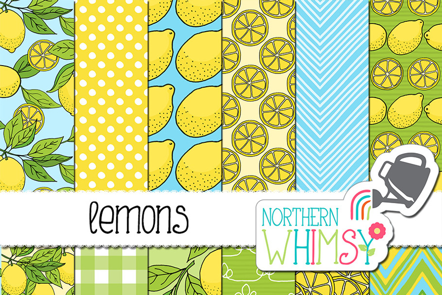 Lemon Seamless Patterns